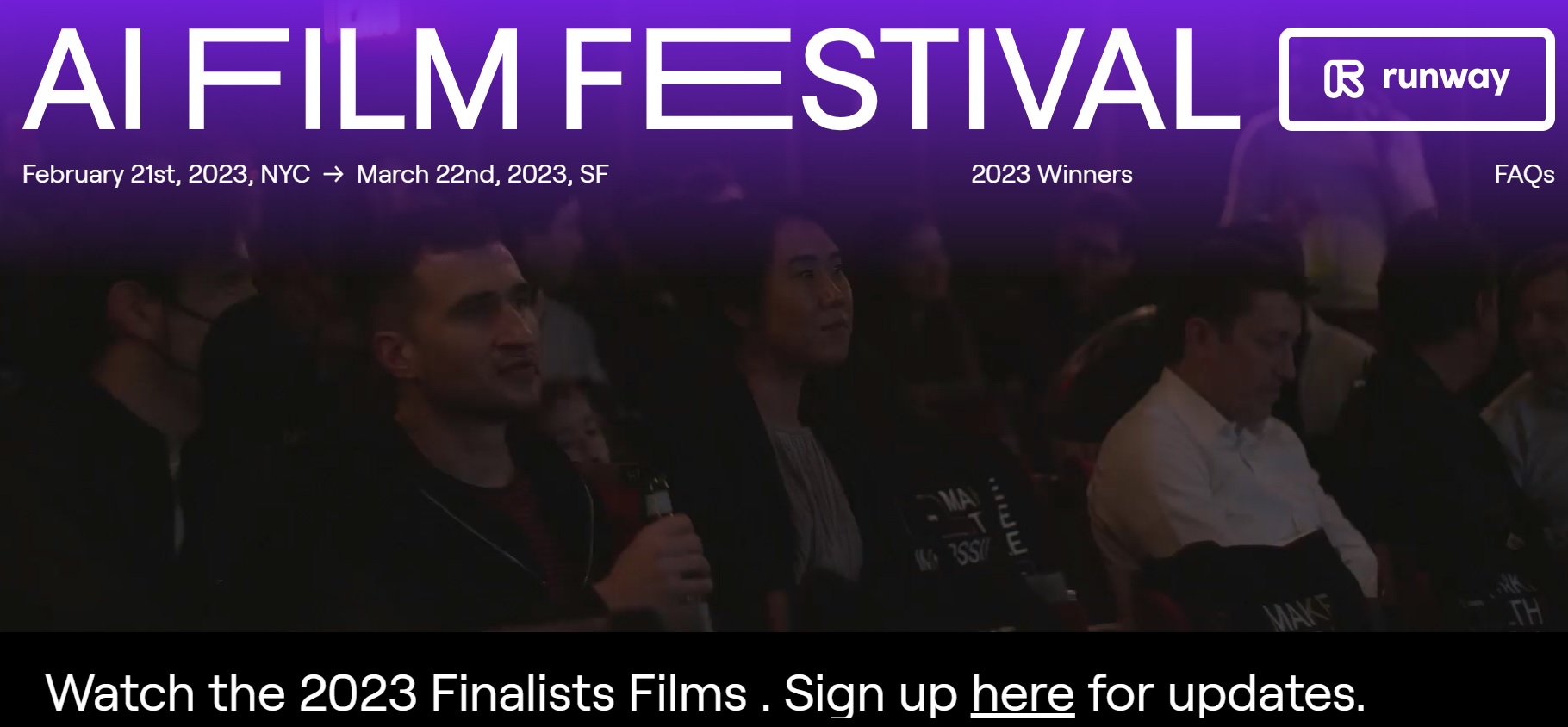 <그림6-1> Runway AI Film Festival (AIFF), 이미지 출처 : AIFF 홈페이지