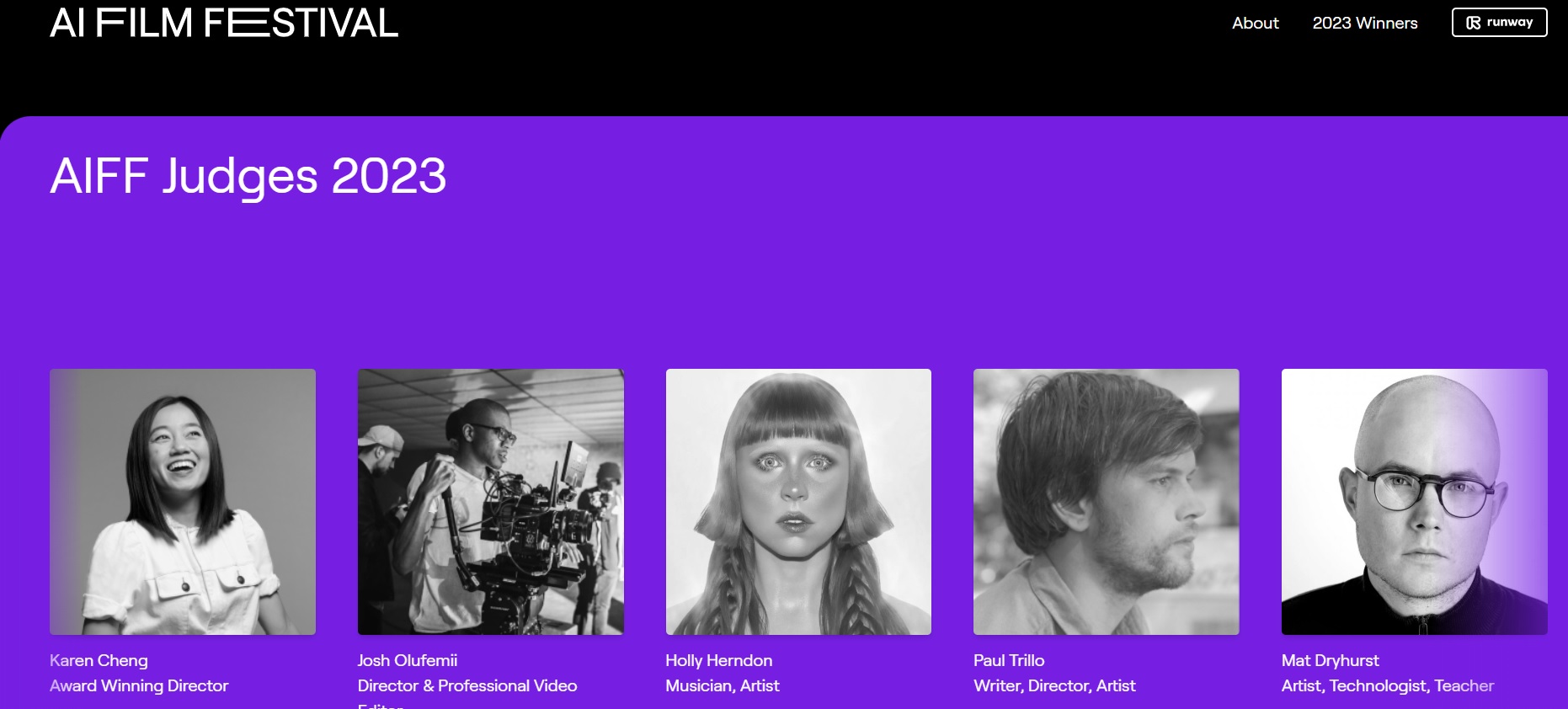<그림6-2> Runway AI Film Festival (AIFF), 이미지 출처 : AIFF 홈페이지
